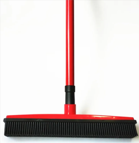Pet Hair Rubber Broom and Carpet Rake product image for dogs and cats at CovePaws