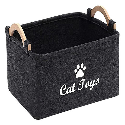 Felt Pet Toy Storage Basket product image for dogs and cats at CovePaws