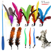 Retractable Cat Feather Wand Toy