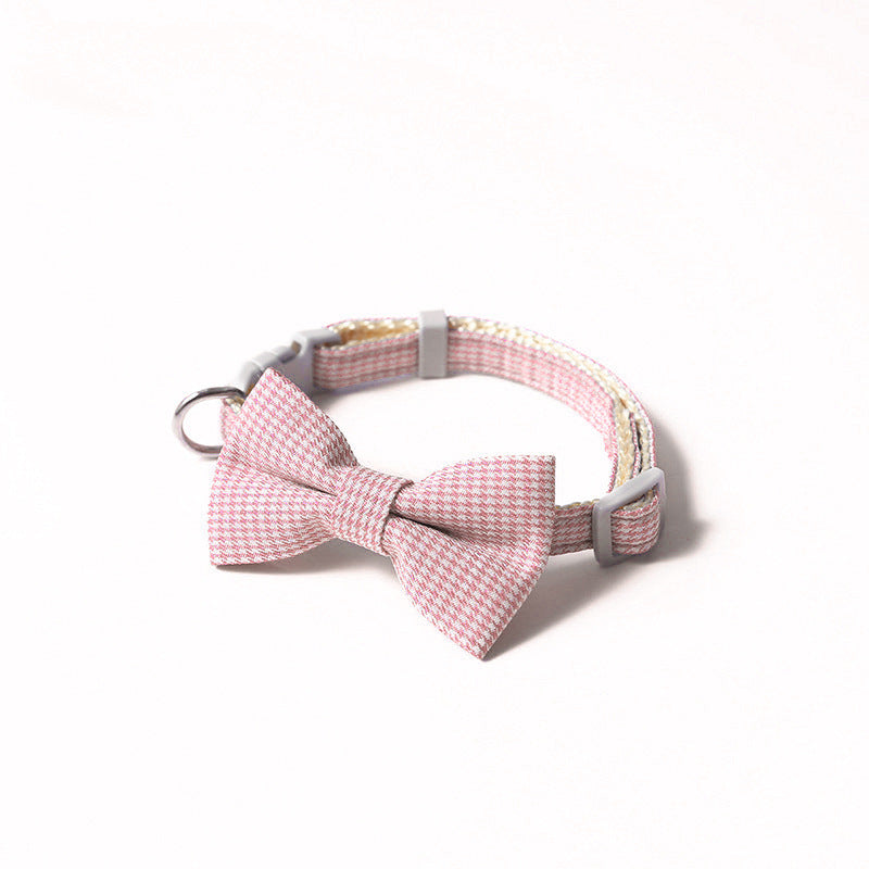 Houndstooth Bow Pet Collar product image for dogs and cats at CovePaws