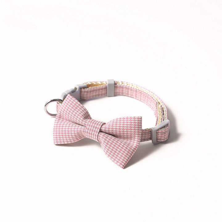 Houndstooth Bow Pet Collar product image for dogs and cats at CovePaws